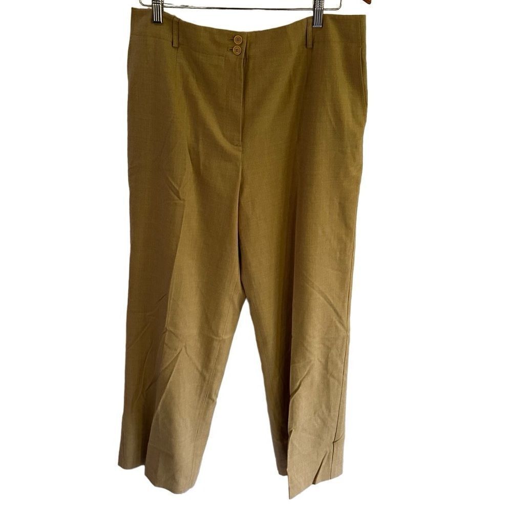NEW Talbots Classic Fit Stretch Wool Blend Trousers Tan Dress Pants Women’s 16